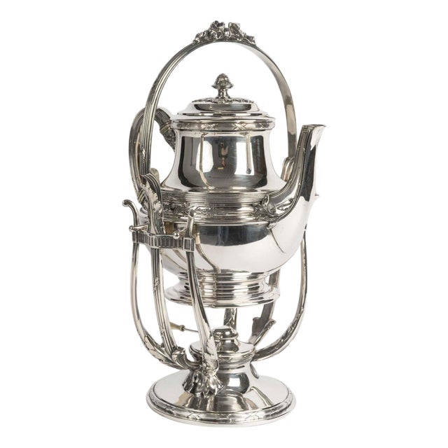 Napoleon III Samovar in Silver-Plated Metal, 19th Century For Sale