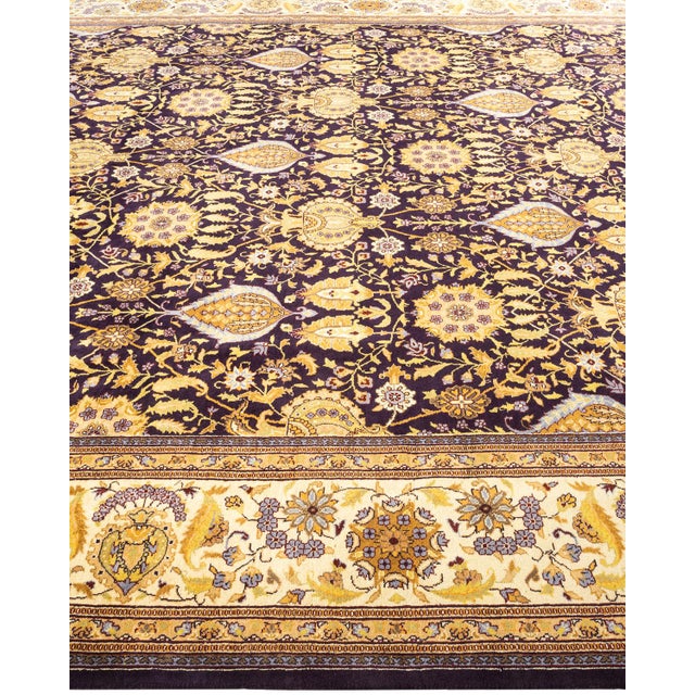 Solo Rugs Mogul, One-of-a-Kind Hand-Knotted Area Rug in Purple, 8' 1" x 10' 4" For Sale - Image 4 of 8