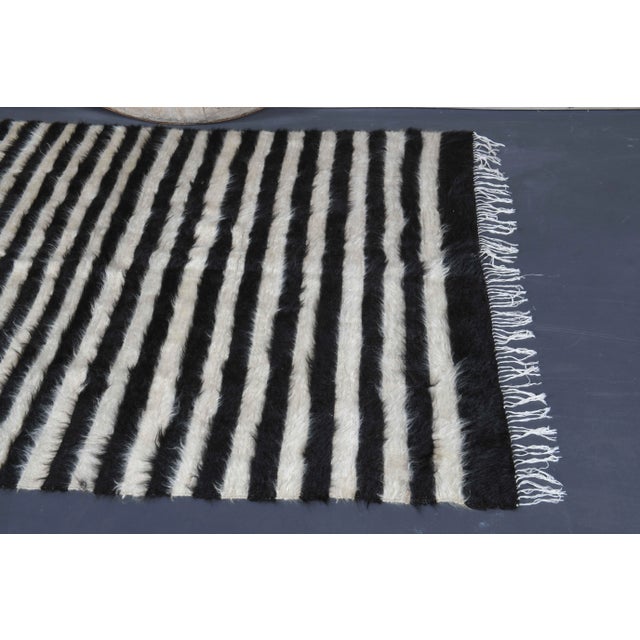 Vintage Turkish Hand-Knotted Wool Cotton Brown Kilim Area Rug For Sale - Image 6 of 9