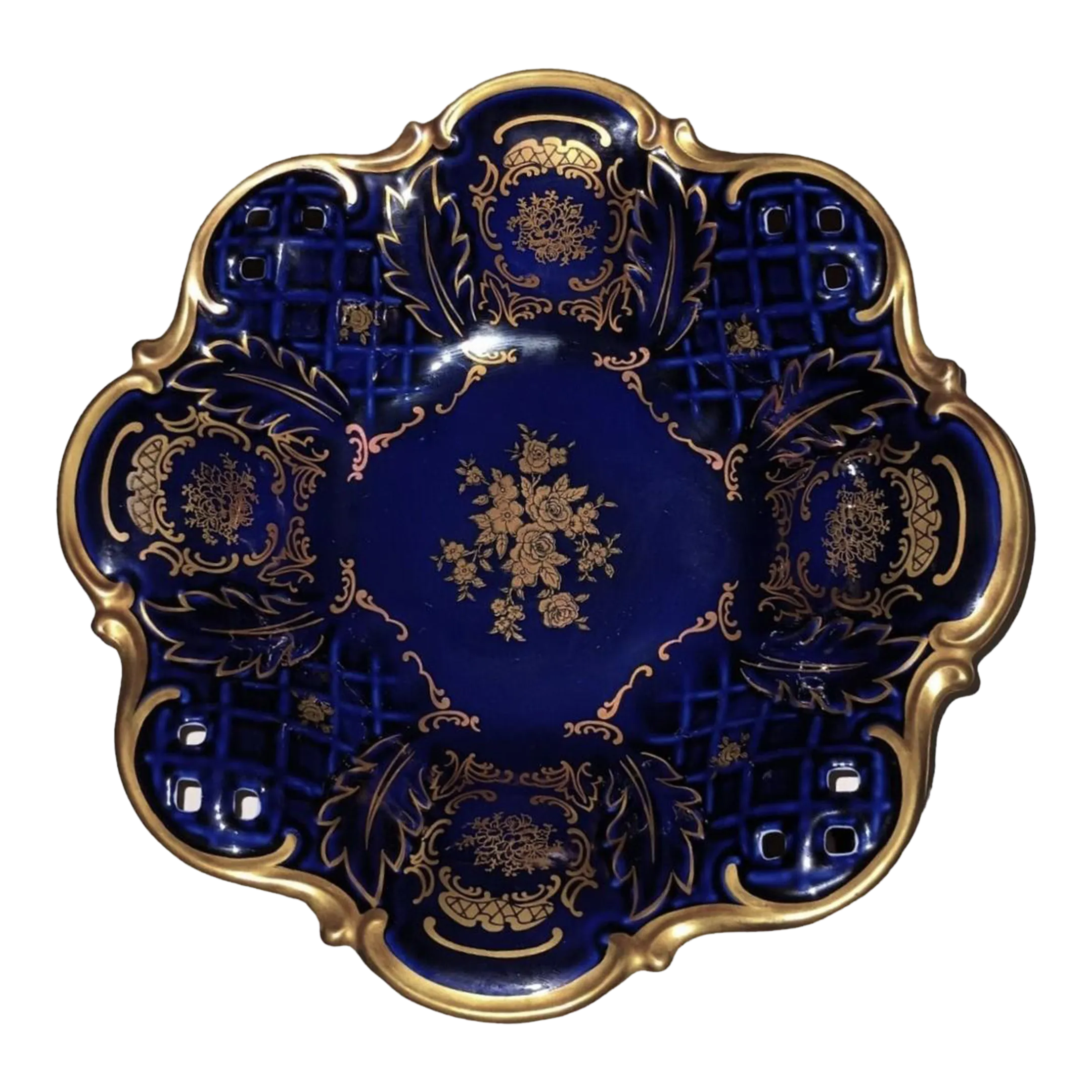 1970s Reichenbach German Echt Kobalt & 22ct. Gold Gilded