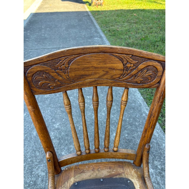 Vintage Pressed Back Chairs For Sale - Image 4 of 8