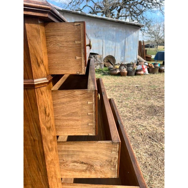 19th Century Louis Philippe Burl Walnut Marble Top Chest of Drawer / Commodes For Sale - Image 13 of 17