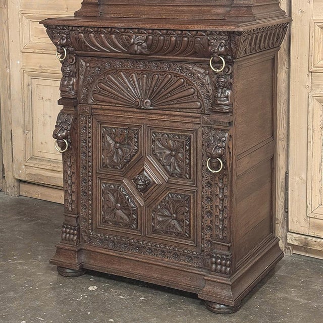 Pair 19th Century Flemish Bookcases With Etched Glass For Sale - Image 9 of 18