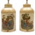 A true pair of large-scale English tea canisters, numbered and richly decorated in the chinoiserie taste--unusual in both...