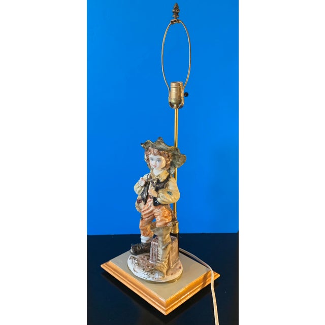 Capodimonte Porcelain Ragamuffin Boy Figural Table Lamp Chairish