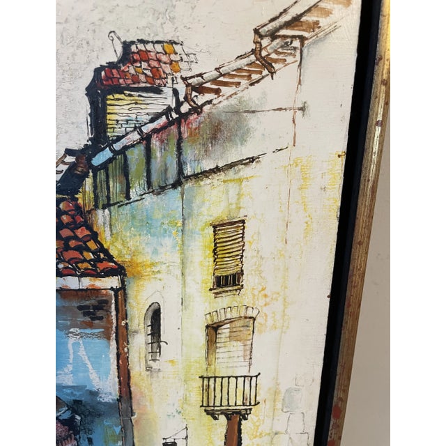 Vintage Mid-Century Oil Painting by w.t. Carlsen - Cityscape