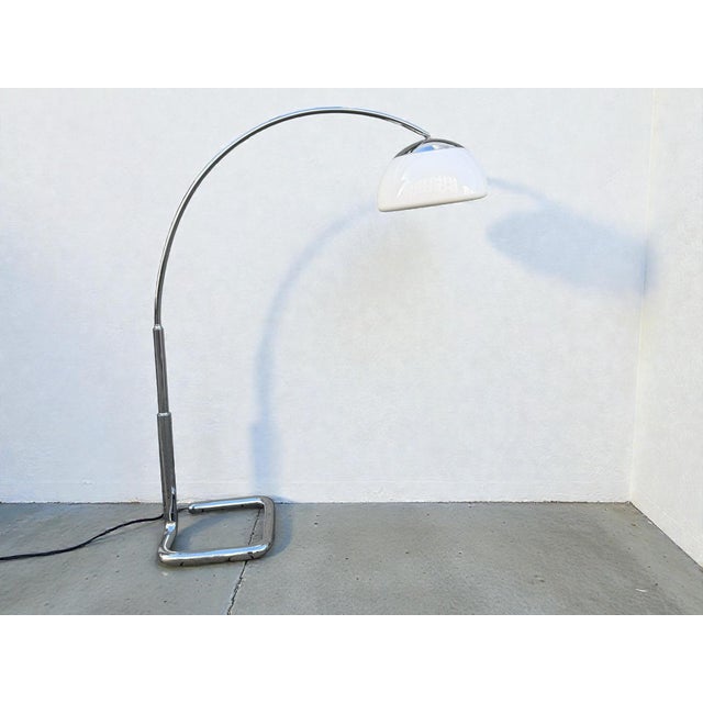 Mid-Century Arch Floor Lamp in Chrome and White from Gebrüder Cosack, 1970s For Sale - Image 16 of 18
