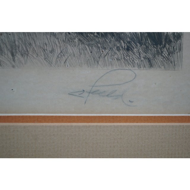 Antique Edward Loyal Field Signed Dutch Windmill Thatched Cottage Etching 32" For Sale - Image 9 of 14