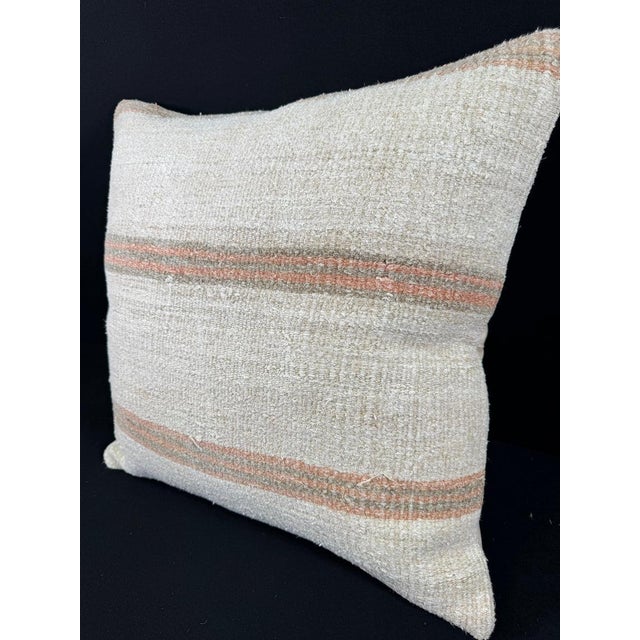 Turkish Hemp Pillow Cushion Natural Beige Rust Pillow Cushion Cover 24"x24" #30360 Enhance your home decor with our Kilim...
