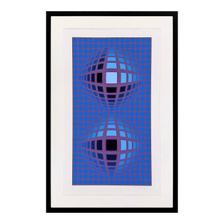 Victor Vasarely, Kardoe, Hand Signed Serigraph, Op Art, Circa 1970, 47 X 30 In. Framed For Sale