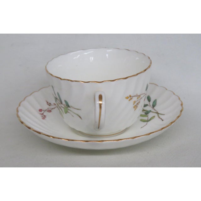 Ceramic Minton Dainty Sprays England Bone China Flowers Tea Cup and Saucer 2pc Set 5033b For Sale - Image 7 of 12