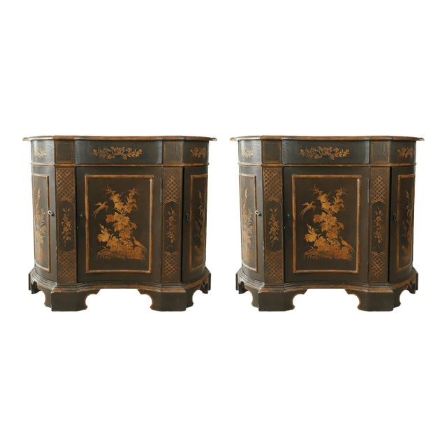 A Pair Chinoiserie Side Cabinets For Sale