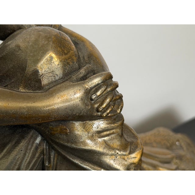 Wood Adrien Étienne Gaudez French Gilt Bronze Allegorical Group of the Arts, “Hors Concours,” Circa 1880 For Sale - Image 7 of 12
