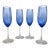 Vintage Blue Flute Champagne Glasses by Libby - Set of 4 For Sale