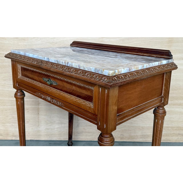 Early 20th Century French Carved Wood Nightstands, 1940s, Set of 2 For Sale - Image 6 of 9