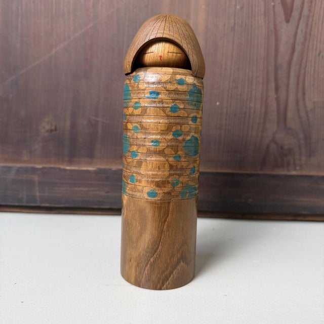 Vintage Sōsaku Kokeshi Ikat Beauty by Miyajima Muhitsu, 1970s For Sale - Image 9 of 9