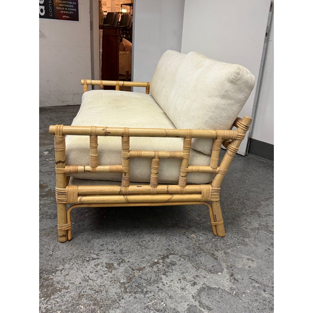 Wood Vivai Del Sud for Wicker Works Italian Bamboo Sofa, Vintage For Sale - Image 7 of 12