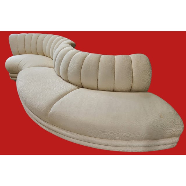 1990s Vintage Bernhardt Postmodern Serpentine Modular Sectional Sofa – 5 Pieces (1991) For Sale - Image 5 of 8