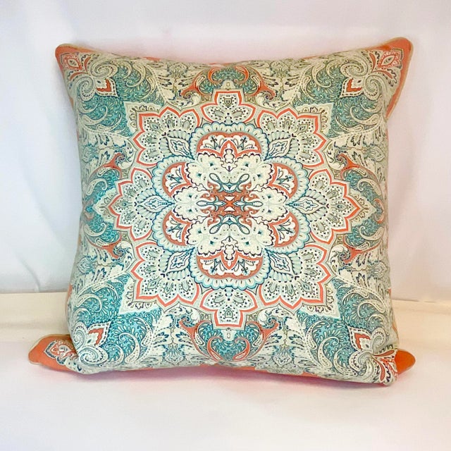 Vintage Coastal Mediterranean Decorative Pillow With Feather Down Insert, Indoor/Outdoor For Sale - Image 4 of 10