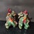Ceramic Vintage Shiwan Ware Foo Dog Statues | Pair of Ceramic Guardian Lions / Pixiu | 8" Tall For Sale - Image 7 of 9
