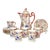 1940s Postwar Japanese Import 13-Piece Bone China Demitasse Coffee Set For Sale
