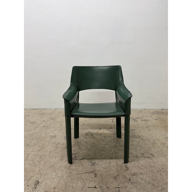 Mid-Century Modern Mid-Century Brazilian Modern De Couro Leather Dining Armchairs - Set of Four For Sale - Image 3 of 17