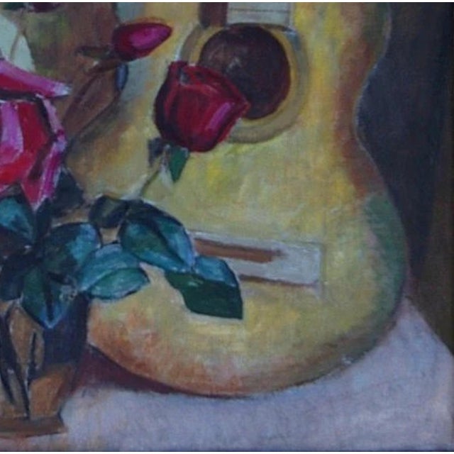 Still-Life With Flowers Antique Oil Painting Original Soviet Art Ukrainian Artist Gubsky I. 80-80 For Sale - Image 6 of 6