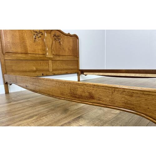 Vintage French Louis XVI Double Bed Frame in Oak For Sale - Image 10 of 13