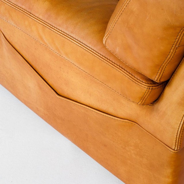Camel-Colored Leather Armchair from Roche Bobois, France, 1980s For Sale - Image 14 of 18