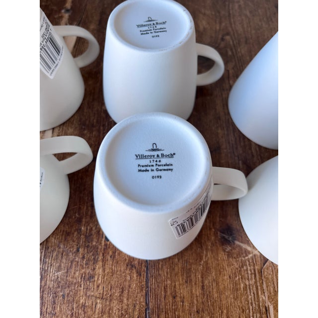 Ceramic Set of 6 - Villeroy and Boch Manufacture Rock Blanc Coffee Cup 7.5 Oz For Sale - Image 7 of 12