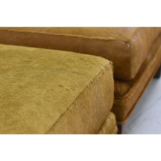 Vintage Royal Custom Designs Designer Horsehair Ottomans, a Pair For Sale - Image 6 of 9