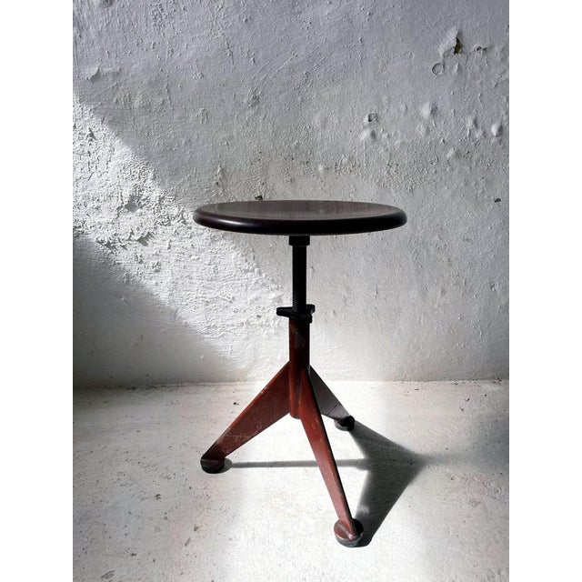 Contemporary Industrial Workshop Stool from Ab Odelberg & Olson, Sweden, 1930s For Sale - Image 3 of 11
