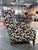 Traditional Sam Moore Upholstered Wingback Lounge Chair in Botanical Leaf Fabric For Sale - Image 3 of 11