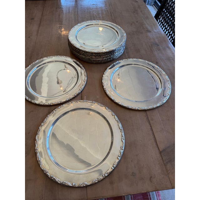 Late 20th Century Silver Plate Scroll-Edge Charger, 15 Available For Sale - Image 4 of 9