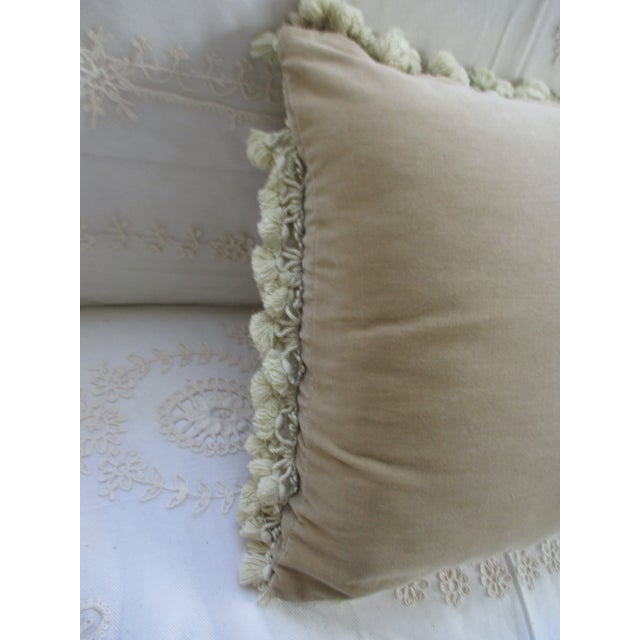 Cornflower Blue Vintage French Blue and Pink Floral Petit Point & Needlepoint Accent Pillow For Sale - Image 8 of 10