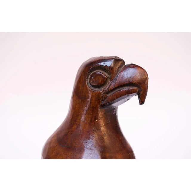 Brown Vintage Folk Art Carved Eagle / Hawk Sculpture For Sale - Image 8 of 12