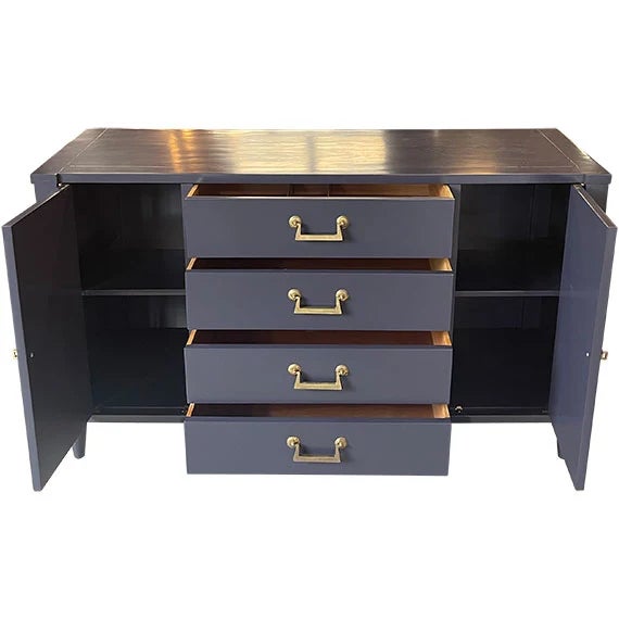 Traditional 58" Finished 2 Door 4 Drawer Century Vintage Buffet For Sale - Image 3 of 4
