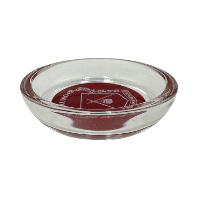Glass Vintage Bruno Pen and Pencil Nyc Restaurant Glass Ashtray For Sale - Image 7 of 12