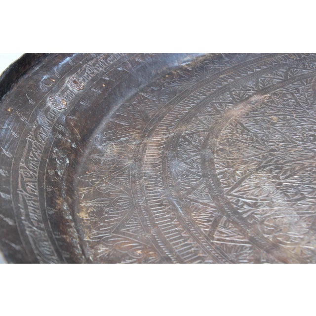 Asian Hammered Metal Bronze Oversized Urli Vessel with Handles South India For Sale - Image 4 of 13