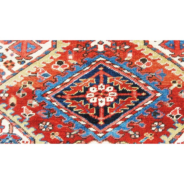 Textile Early 20th Century Persian Heriz Rug-3'8" X 4'8" For Sale - Image 7 of 9