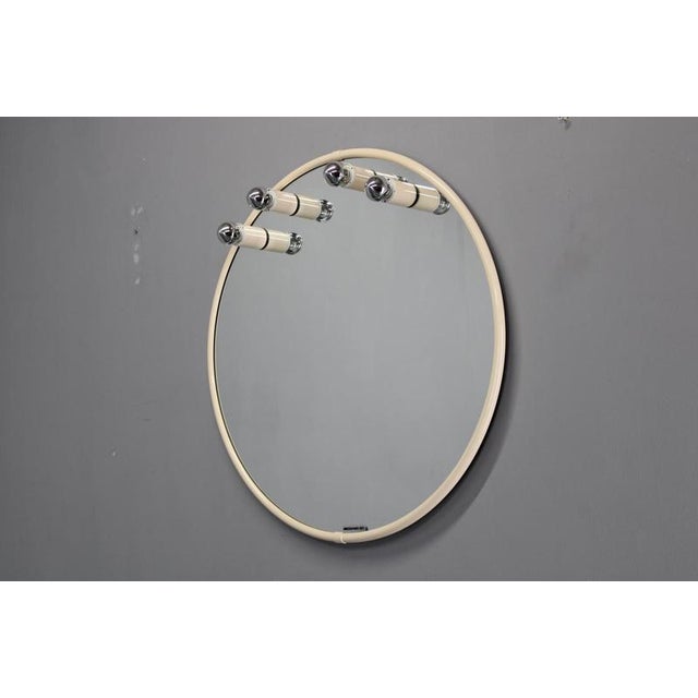 Italian Round Mirror with Integrated Lights from Bongio, 1970s For Sale - Image 9 of 10