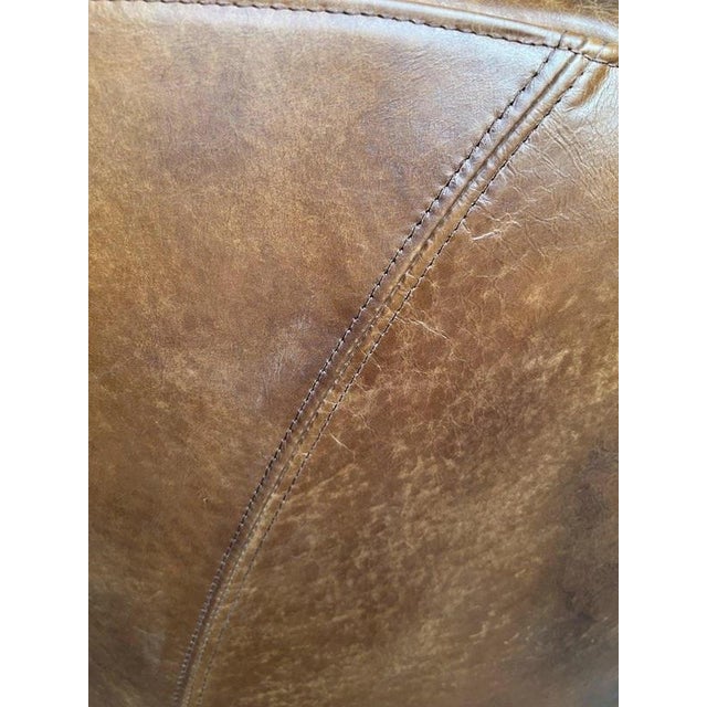 Cigar Brown Leather Aviator Club Armchair For Sale - Image 14 of 18