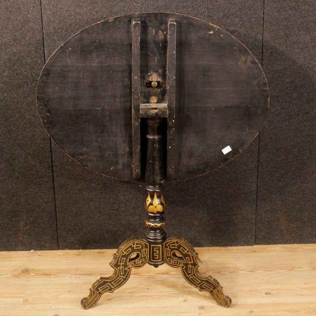 Wood 20th Century English Lacquered and Painted Side Table, 1920 For Sale - Image 7 of 12