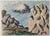Ben-Zion Weinman, Pastel, Ink Drawing Rocks And Cloud Landscape Jewish American Modernist WPA For Sale