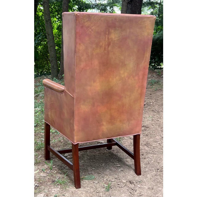 Hickory Chair Leather Delaware Host Chairs - A Pair For Sale - Image 9 of 12