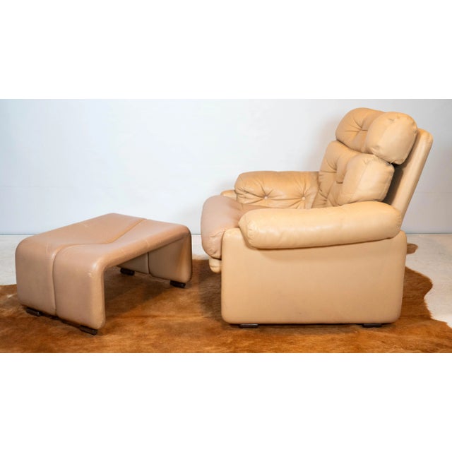 Animal Skin Vintage Afra & Tobia Scarpa Coronado Lounge Chair and Ottoman for C&b Italia, 1960s For Sale - Image 7 of 18