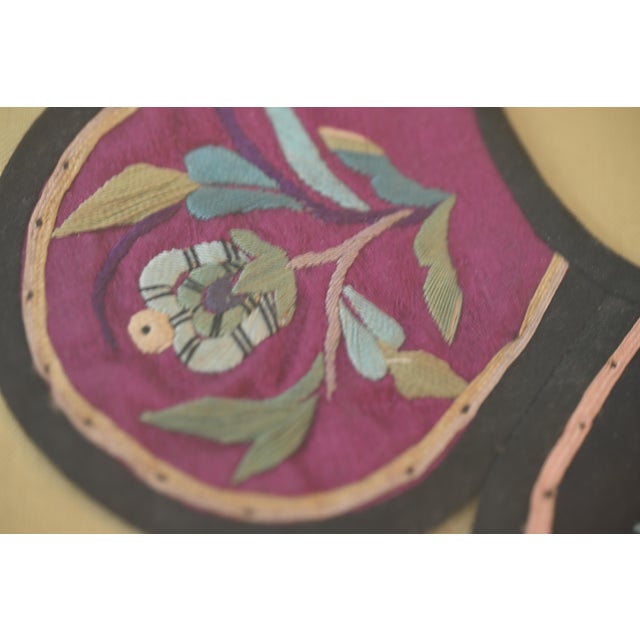 Chinese Chinese Silk Embroidered Collar Framed For Sale - Image 3 of 6