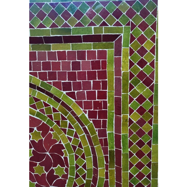 Sculpture Materials Moroccan Olive Green & Burgundy Mosaic Tile Fountain / Rafraf Style For Sale - Image 7 of 9