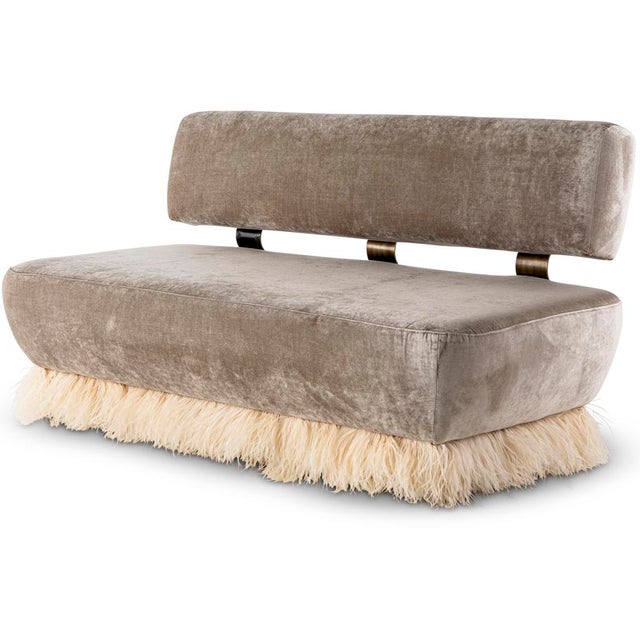 Cream Ostrich Fluff Modern Sofa by Egg Designs For Sale - Image 8 of 8