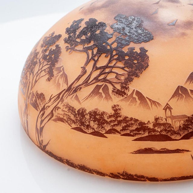 Art Nouveau Table Lamp in Handblown Glass, 1970 For Sale - Image 4 of 13